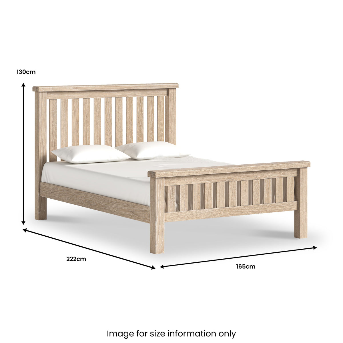 Portland Washed Oak Bed Frame