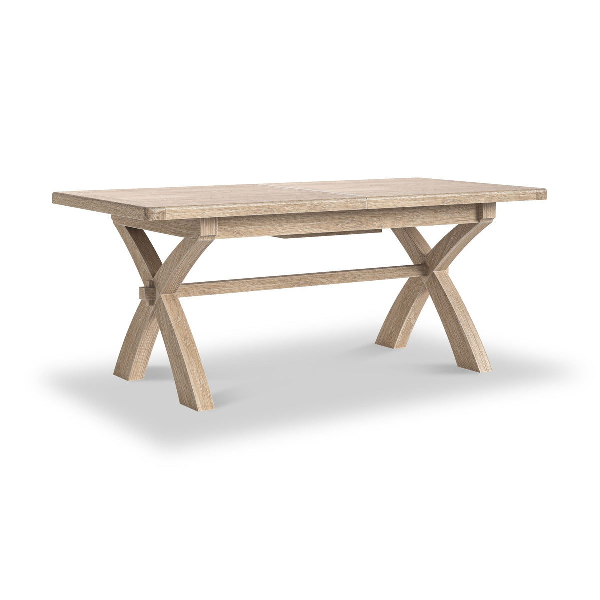 Portland Washed Oak 200-245cm Cross Leg Extendable Dining Table
