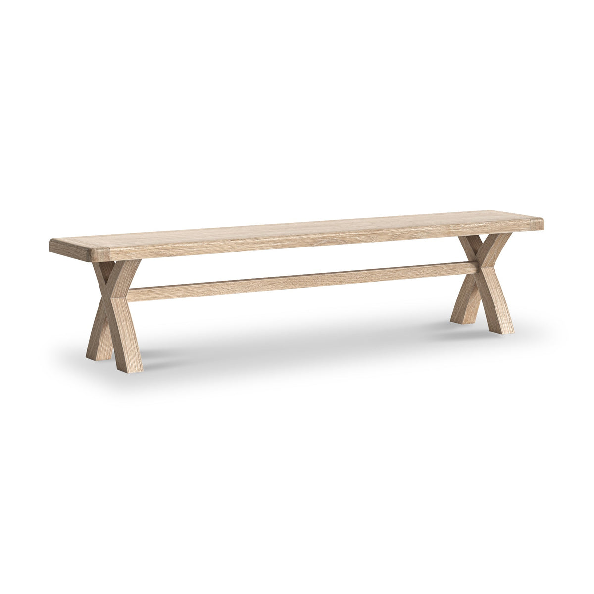 Portland Washed Oak 200cm Cross Leg Dining Bench