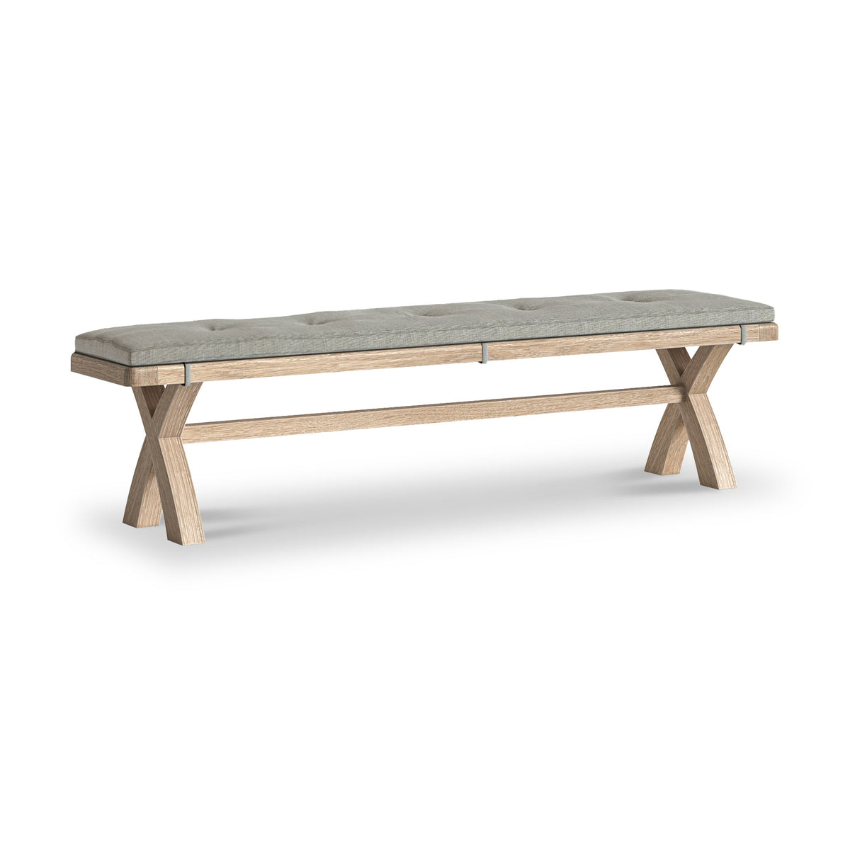 Portland Washed Oak 200cm Cross Leg Dining Bench