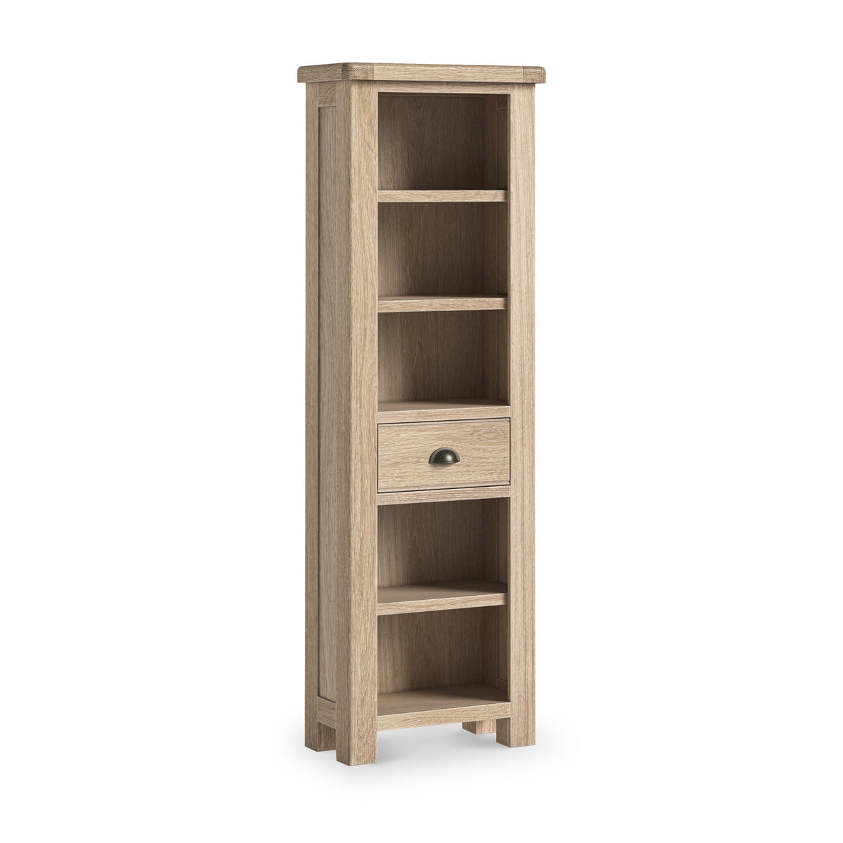 Portland Washed Oak Slim Bookcase