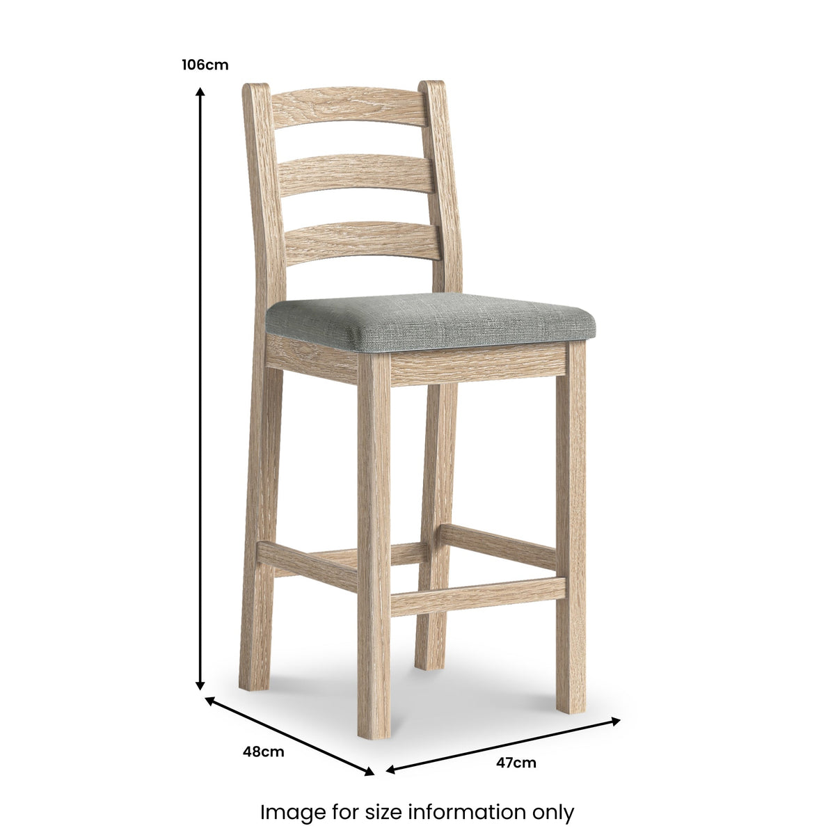 Portland Washed Oak Bar Stool