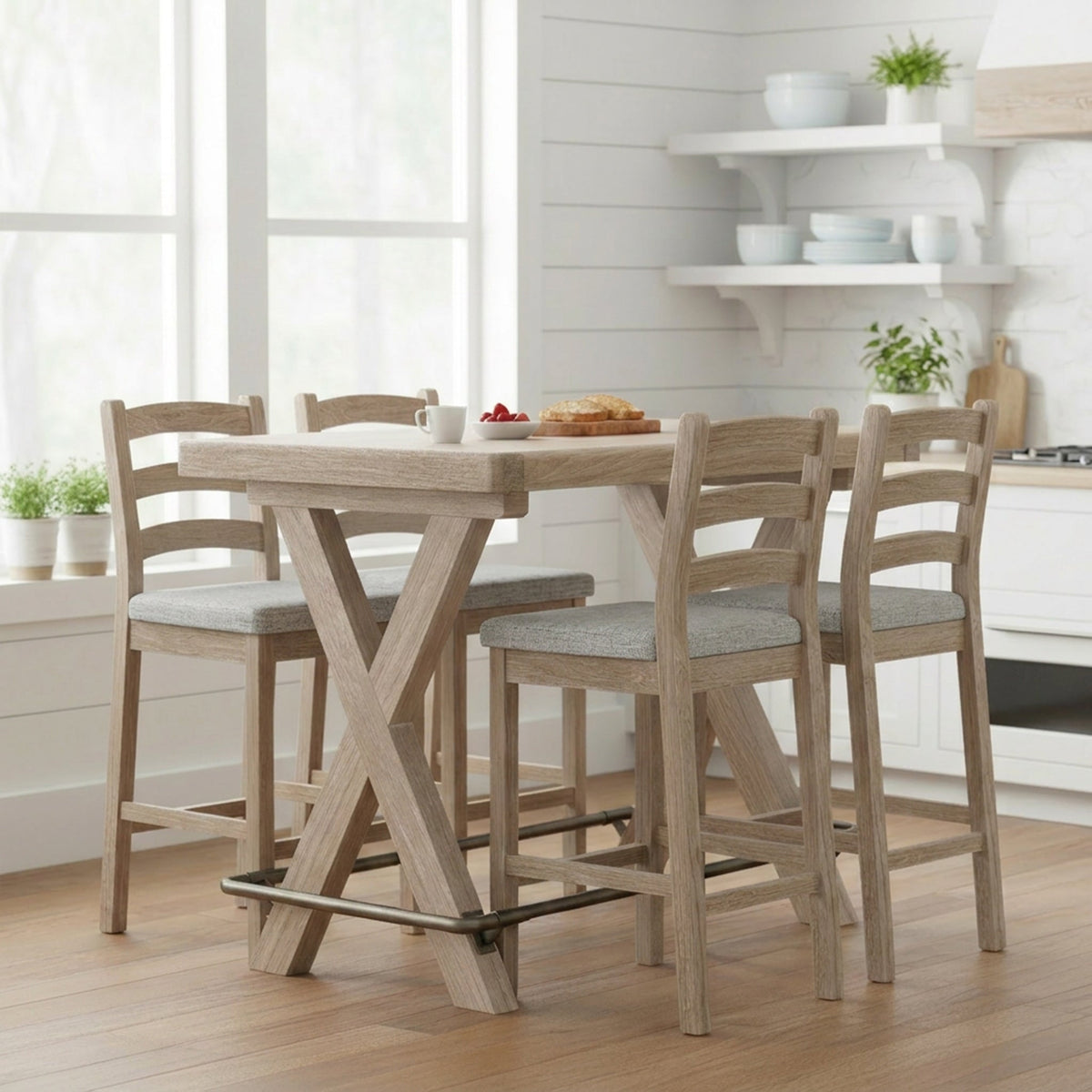Portland Washed Oak Bar Stool