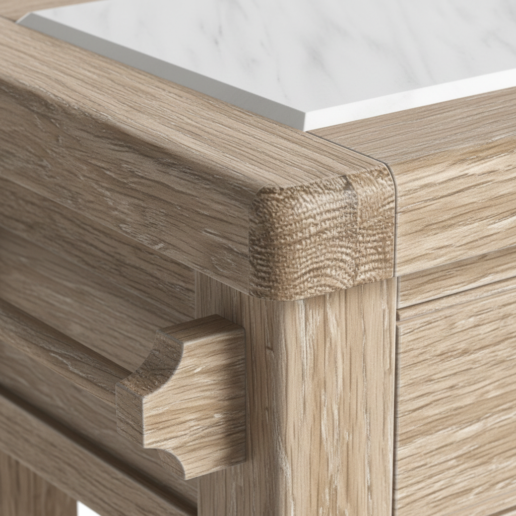 Portland Washed Oak Small Kitchen Island