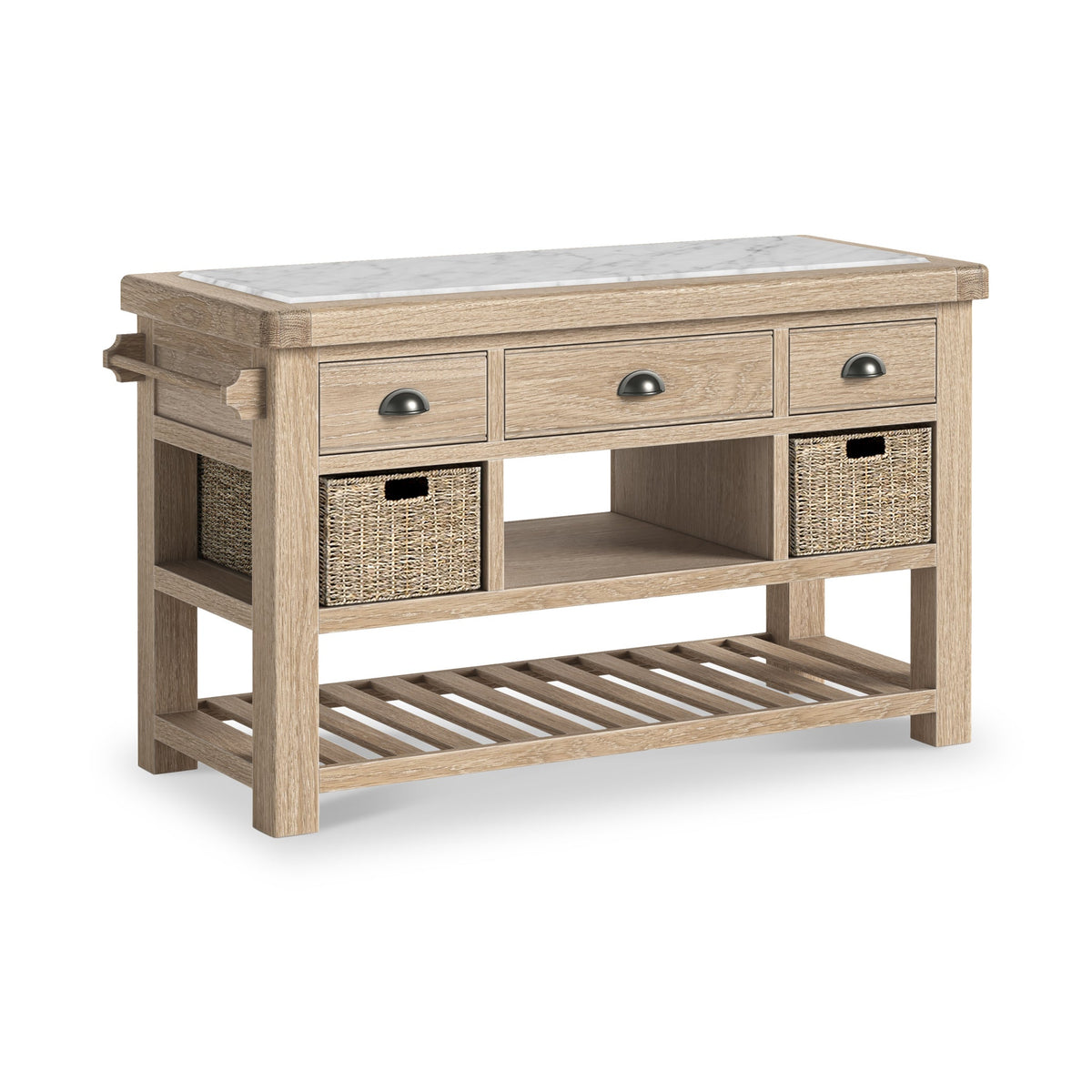 Portland Washed Oak Large Kitchen Island
