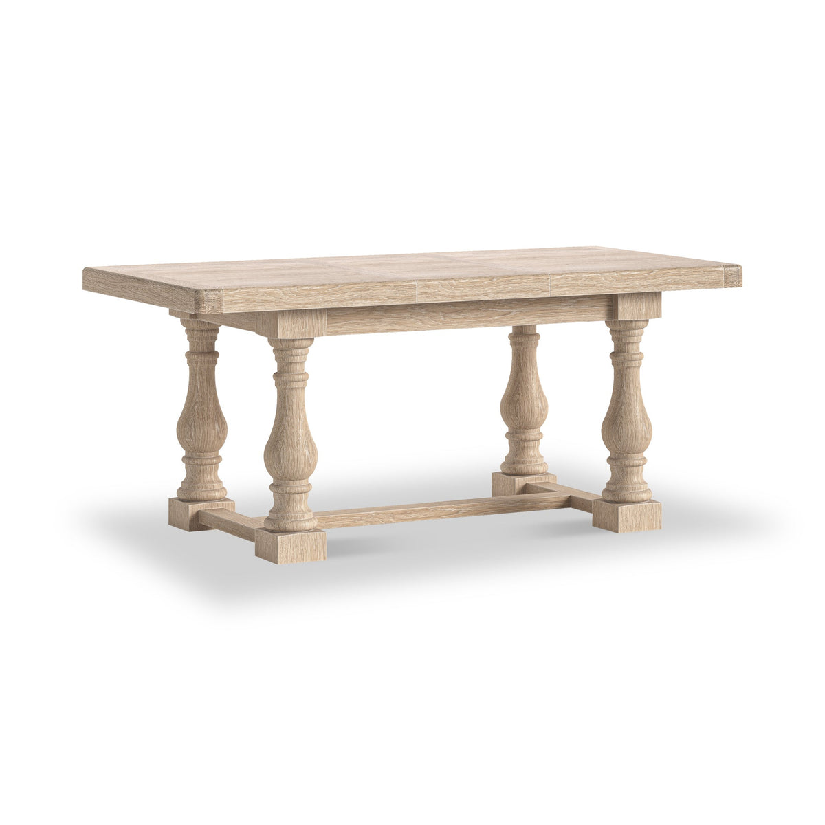 Portland Washed Oak 140-185cm Extendable Turned Dining Table