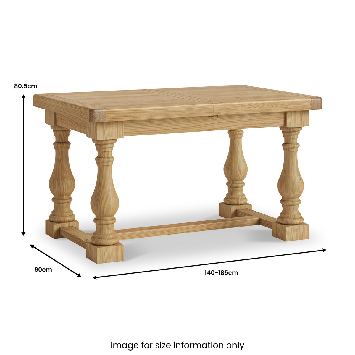 Portland Oak 140-185cm Extending Trestle Dining Table