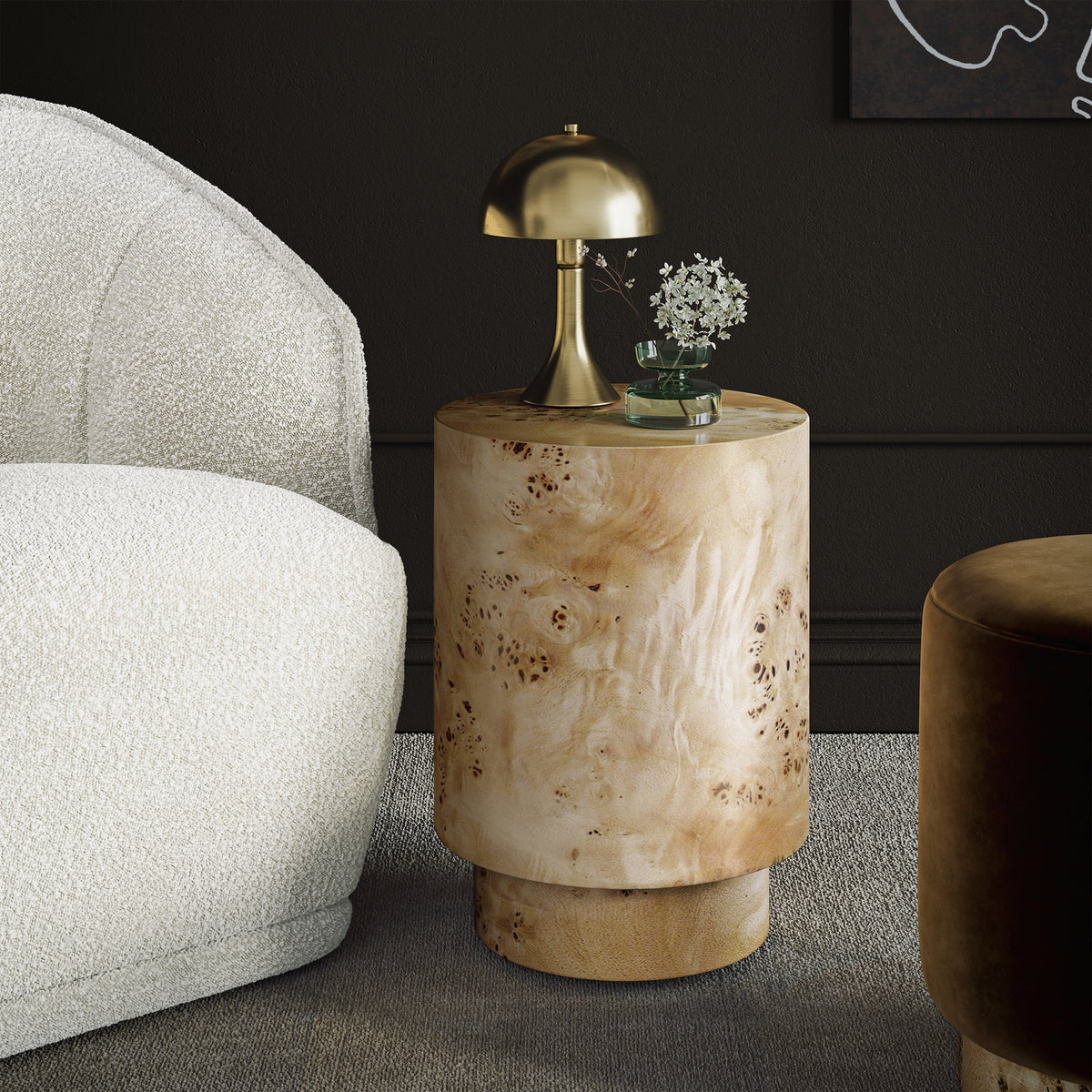 Calder Light Burl Side Table