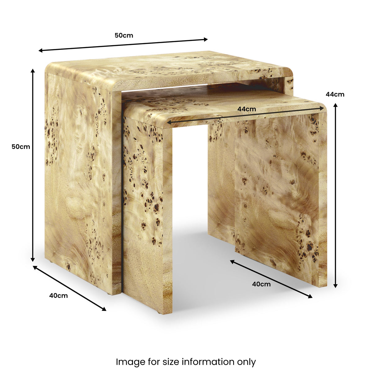 Calder Light Burl Nest Of Tables
