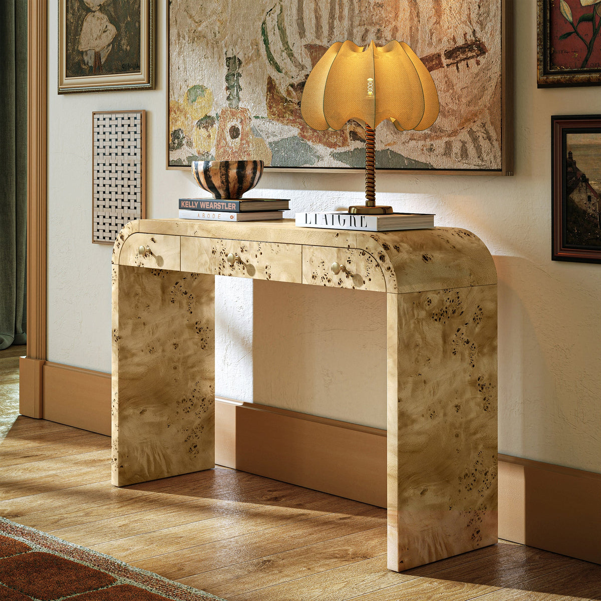 Calder Light Burl Console Table