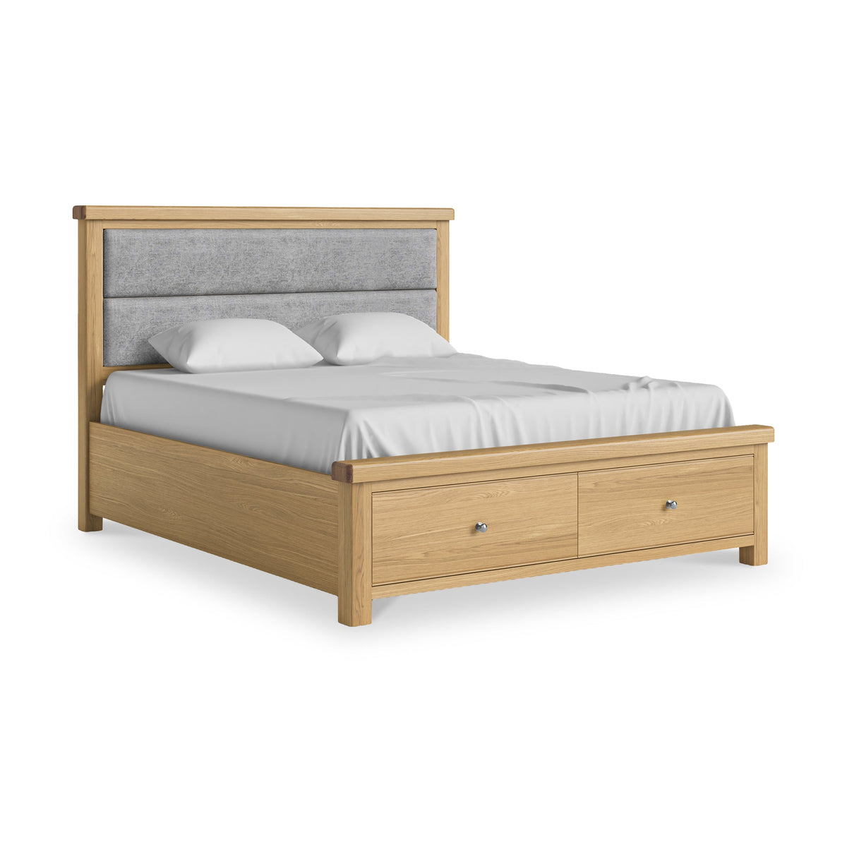 Portland Oak Bed Frame With Drawers