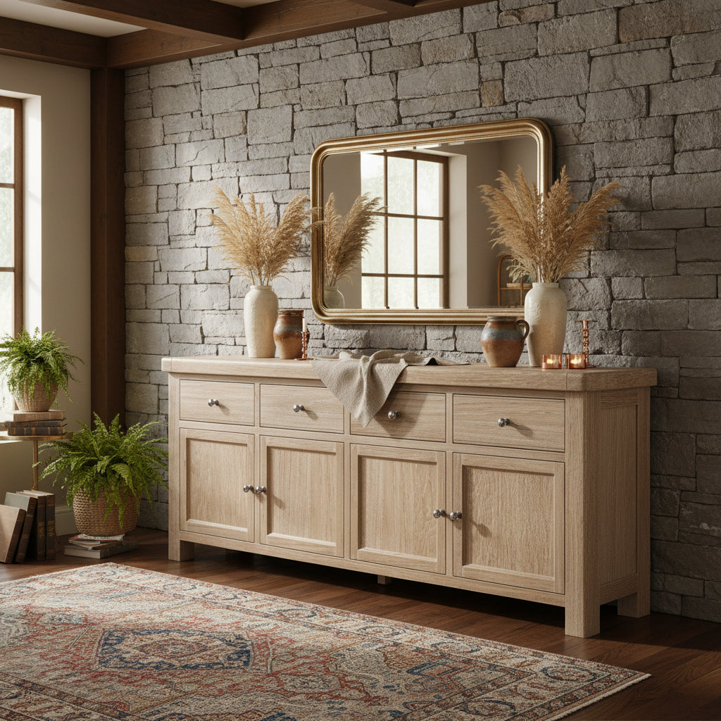 Portland Washed Oak Extra Large Sideboard
