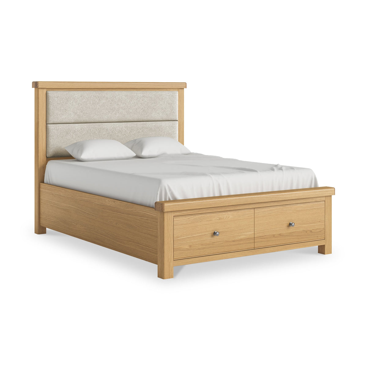 Portland Oak Bed Frame With Drawers