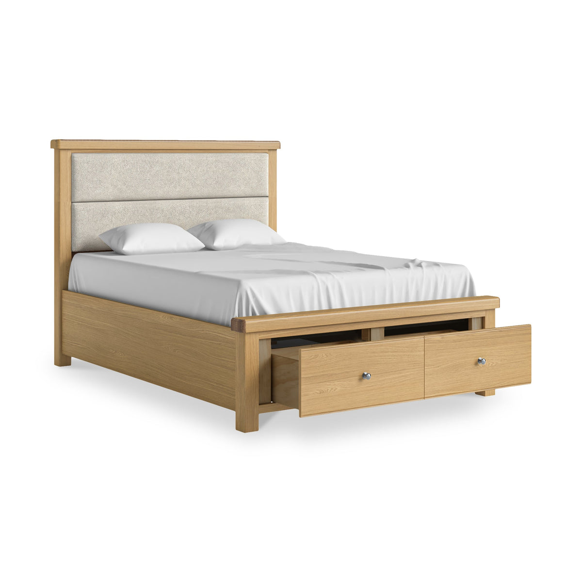 Portland Oak Bed Frame With Drawers