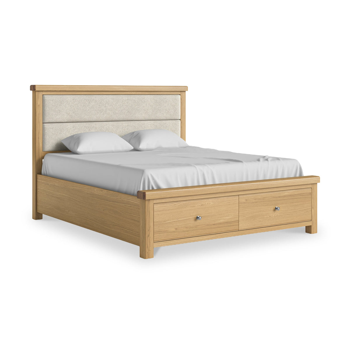 Portland Oak Bed Frame With Drawers