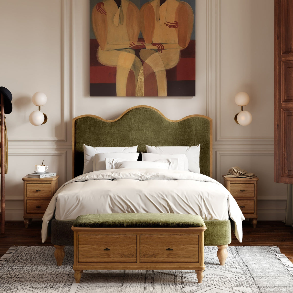 Alderley Oak Upholstered Bed Frame
