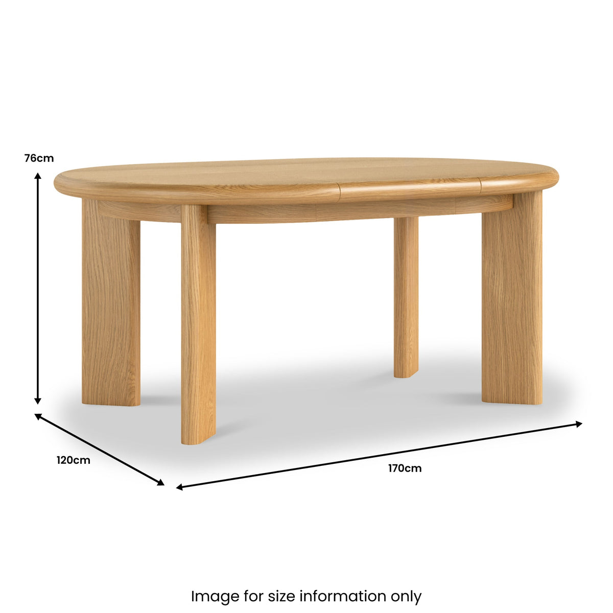 Arden Oak 120-170cm Oval Extendable Dining Table
