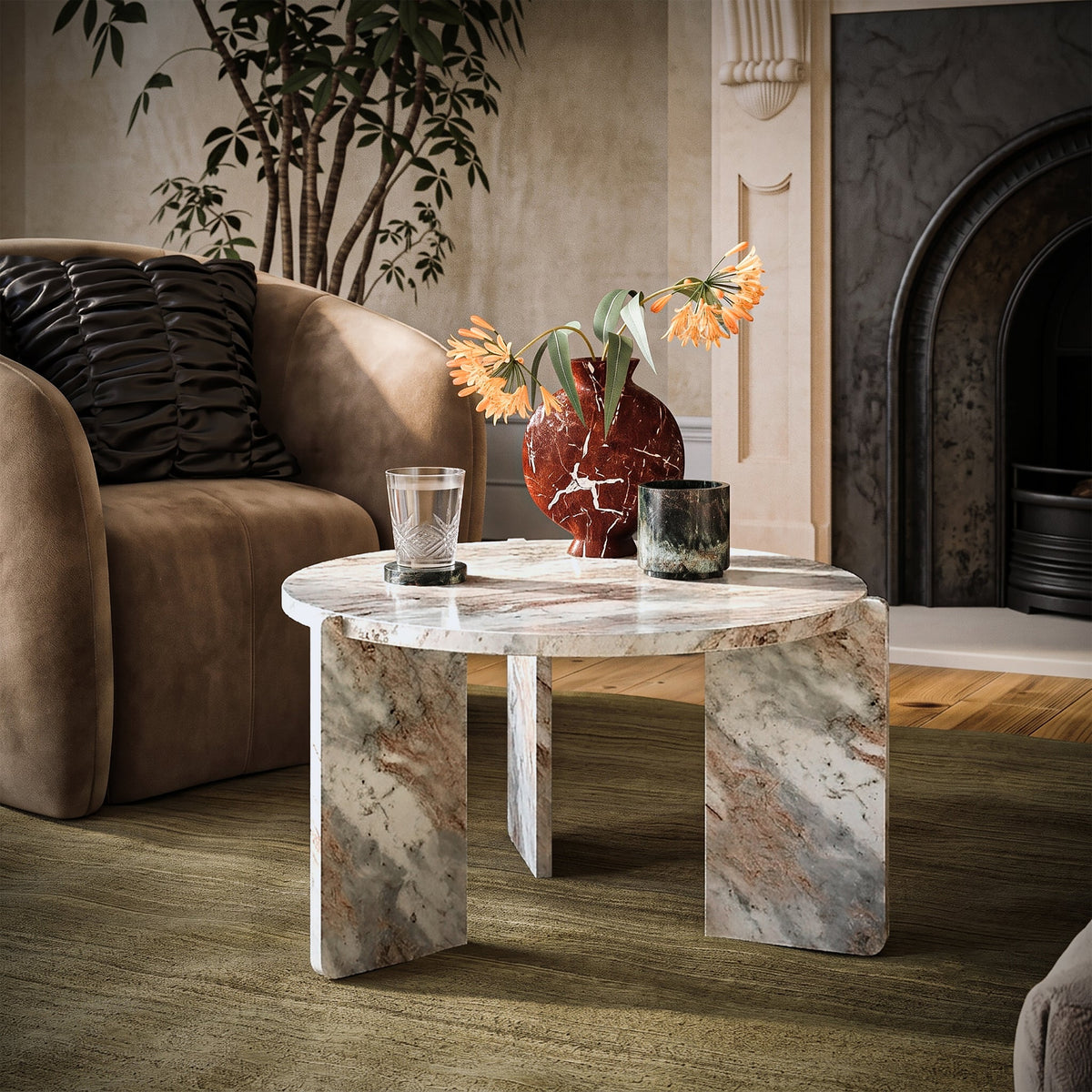 Langham Marble Small Round Coffee Table