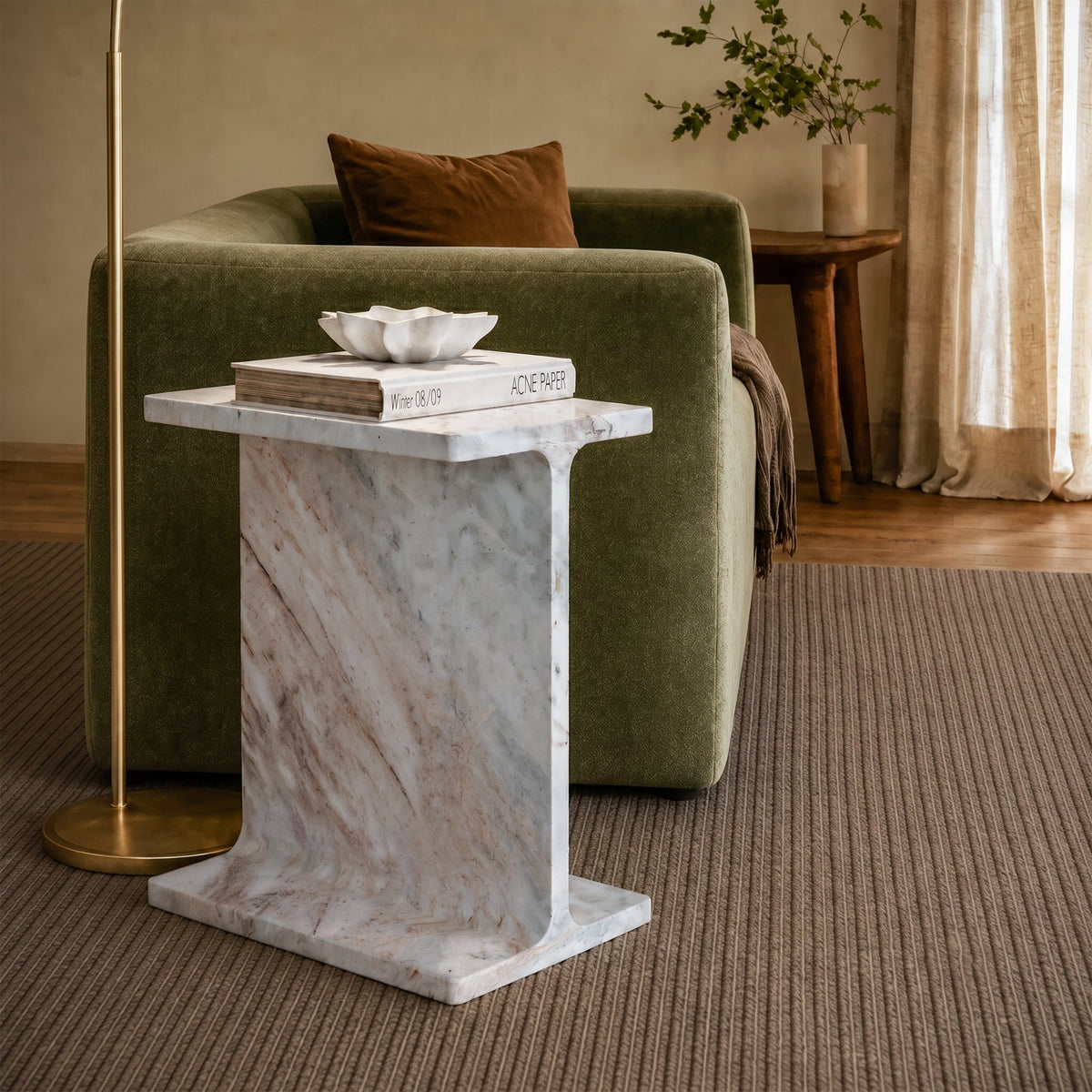 Langham Marble T Side Table