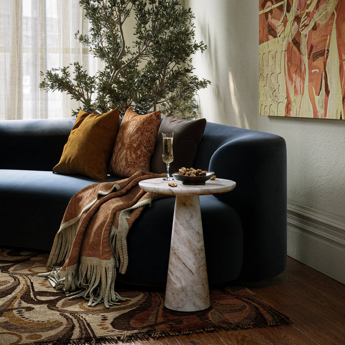 Langham Marble Round Side Table