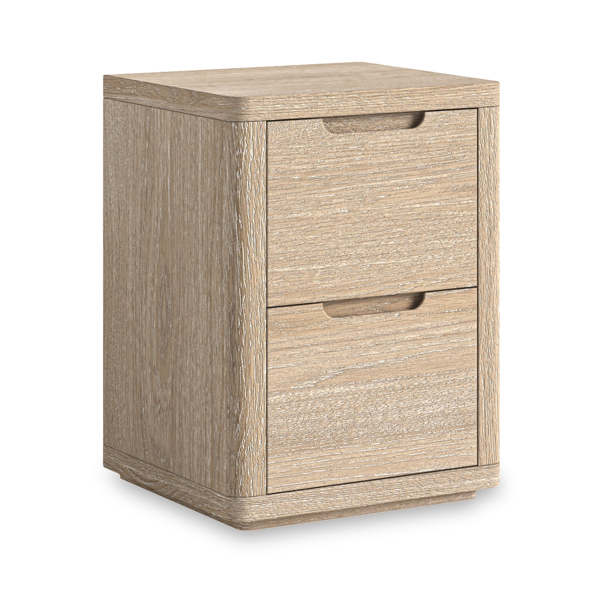 Mylor Washed Oak 2 Drawer Bedside