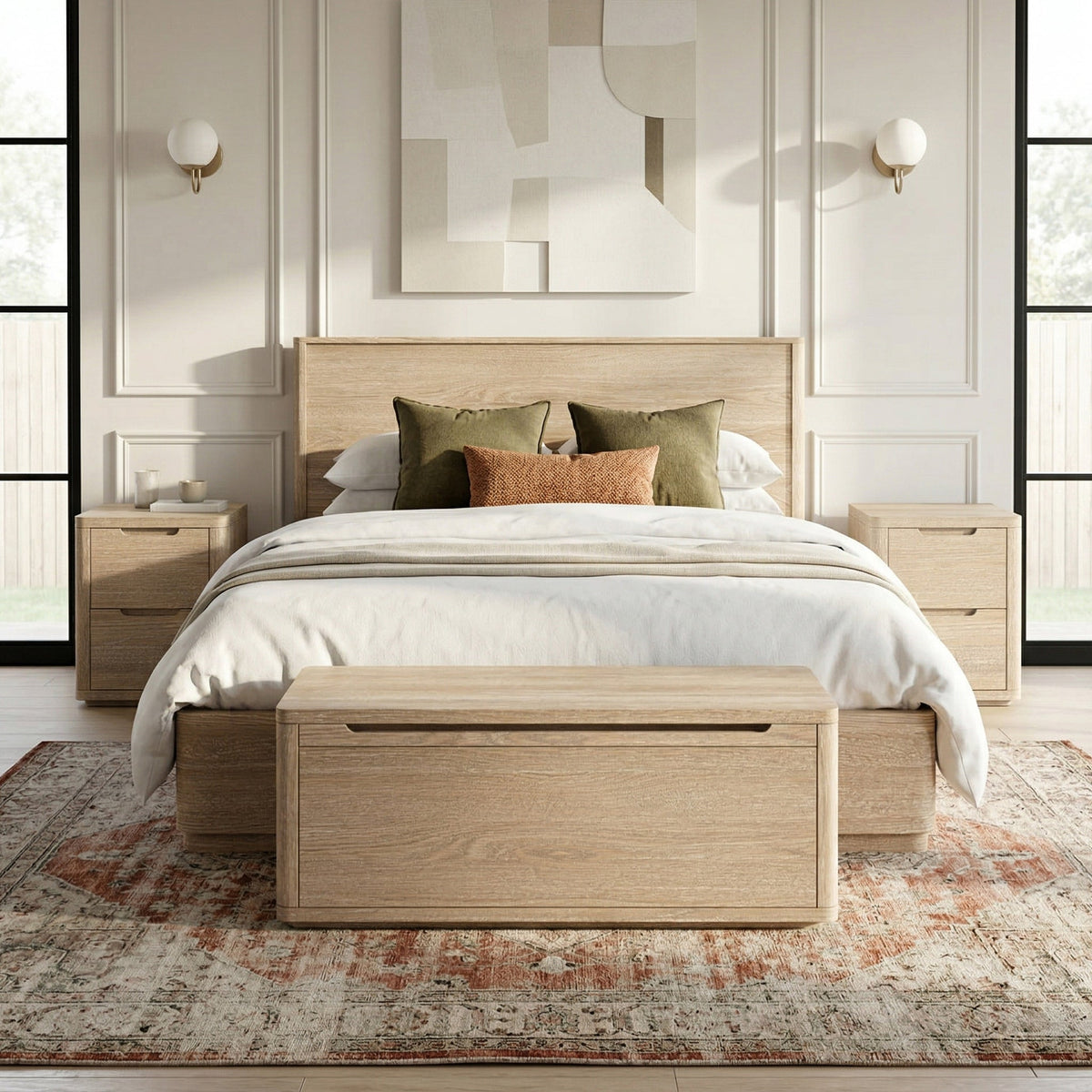Mylor Washed Oak Blanket Box