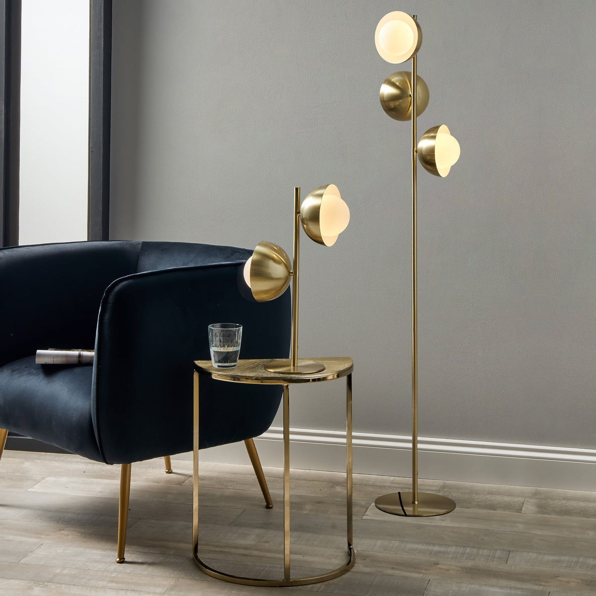 Estelle Brushed Dome Floor Lamp