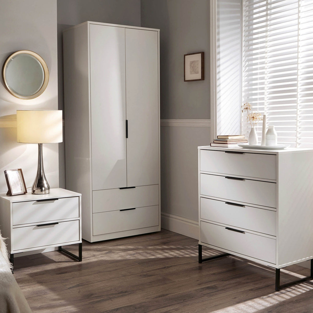 Hudson 2 Drawer Bedside Table
