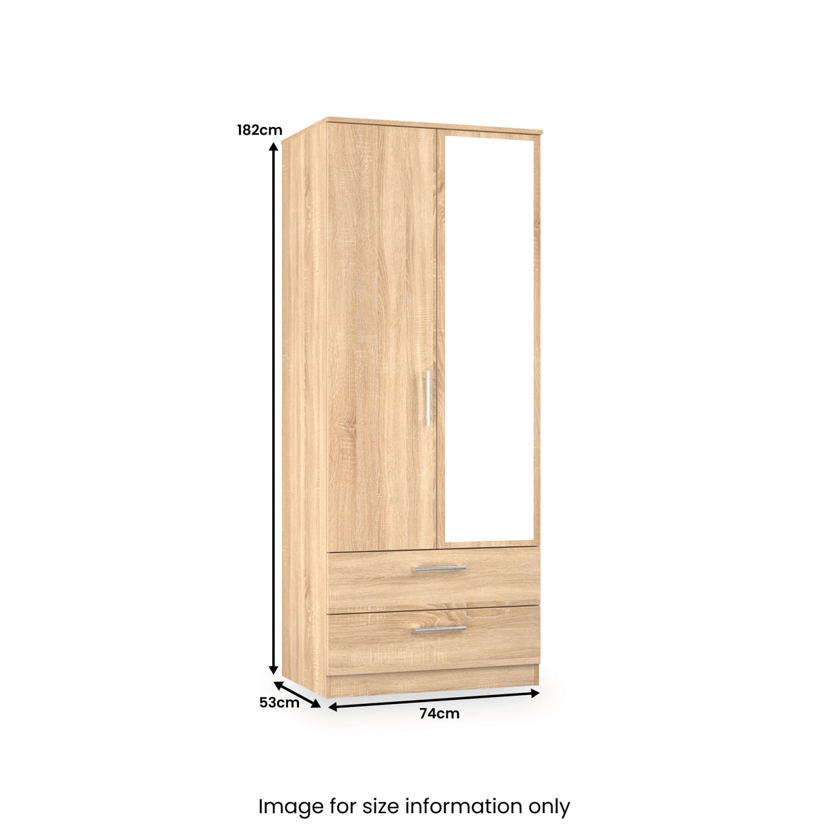 Hadley Mirrored Double Wardrobe with Drawers