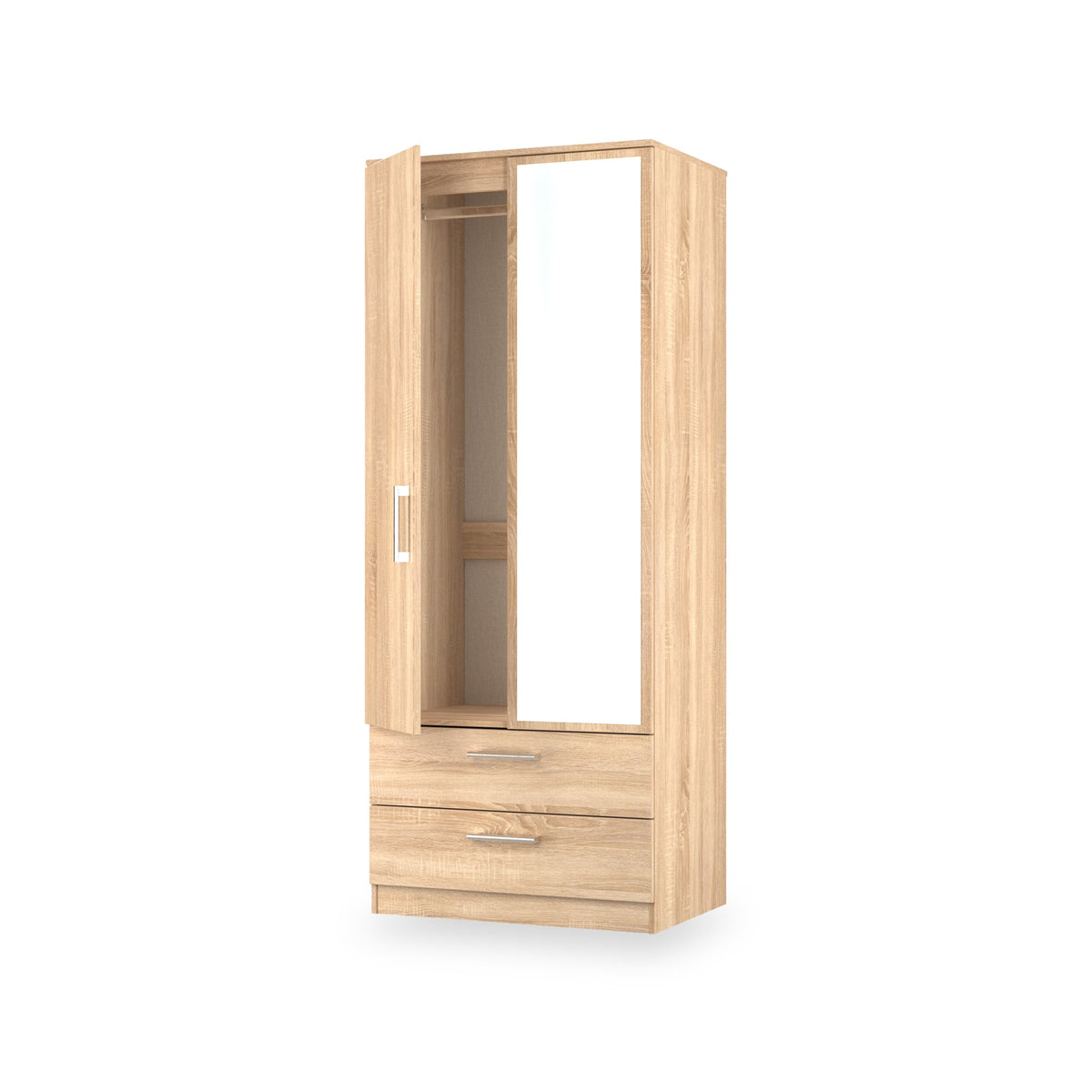 Hadley Mirrored Double Wardrobe with Drawers