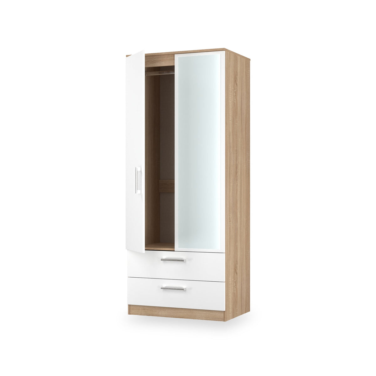 Hadley Mirrored Double Wardrobe with Drawers