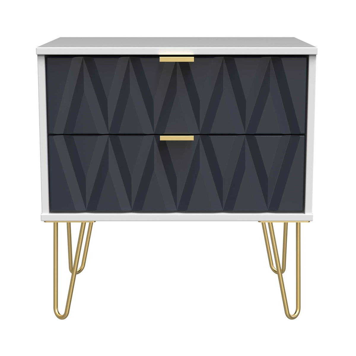 Geo 2 Drawer Utility with Gold Hairpin Legs