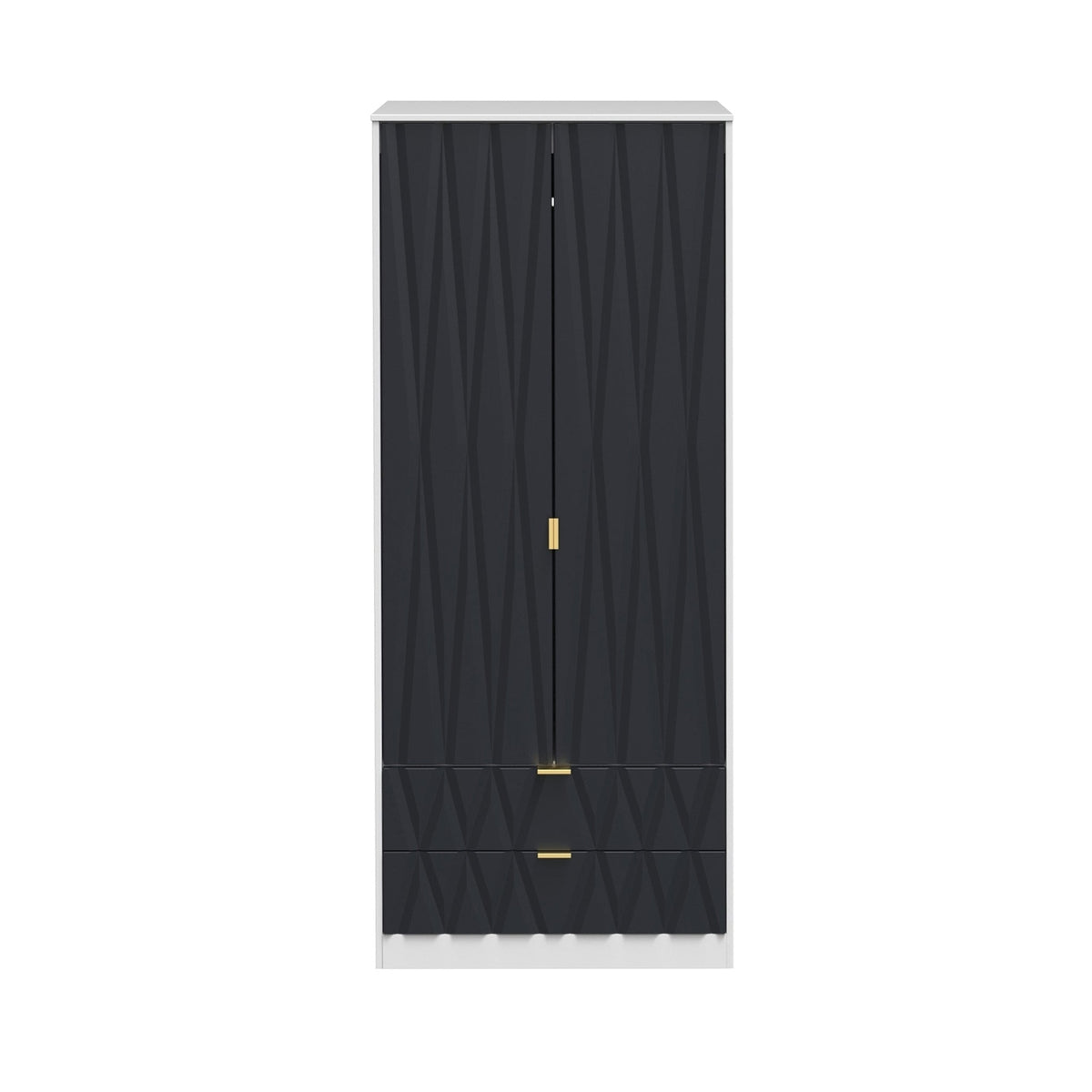 Geo Panelled 2 Door 2 Drawer Wardrobe
