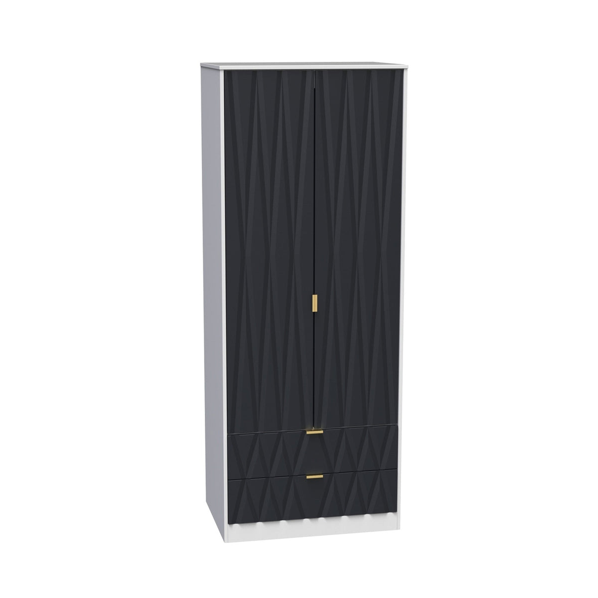 Geo Panelled 2 Door 2 Drawer Wardrobe