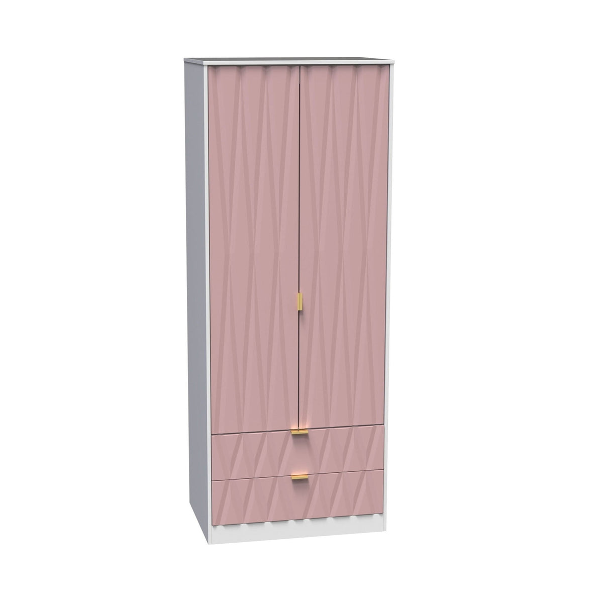 Geo Panelled 2 Door 2 Drawer Wardrobe