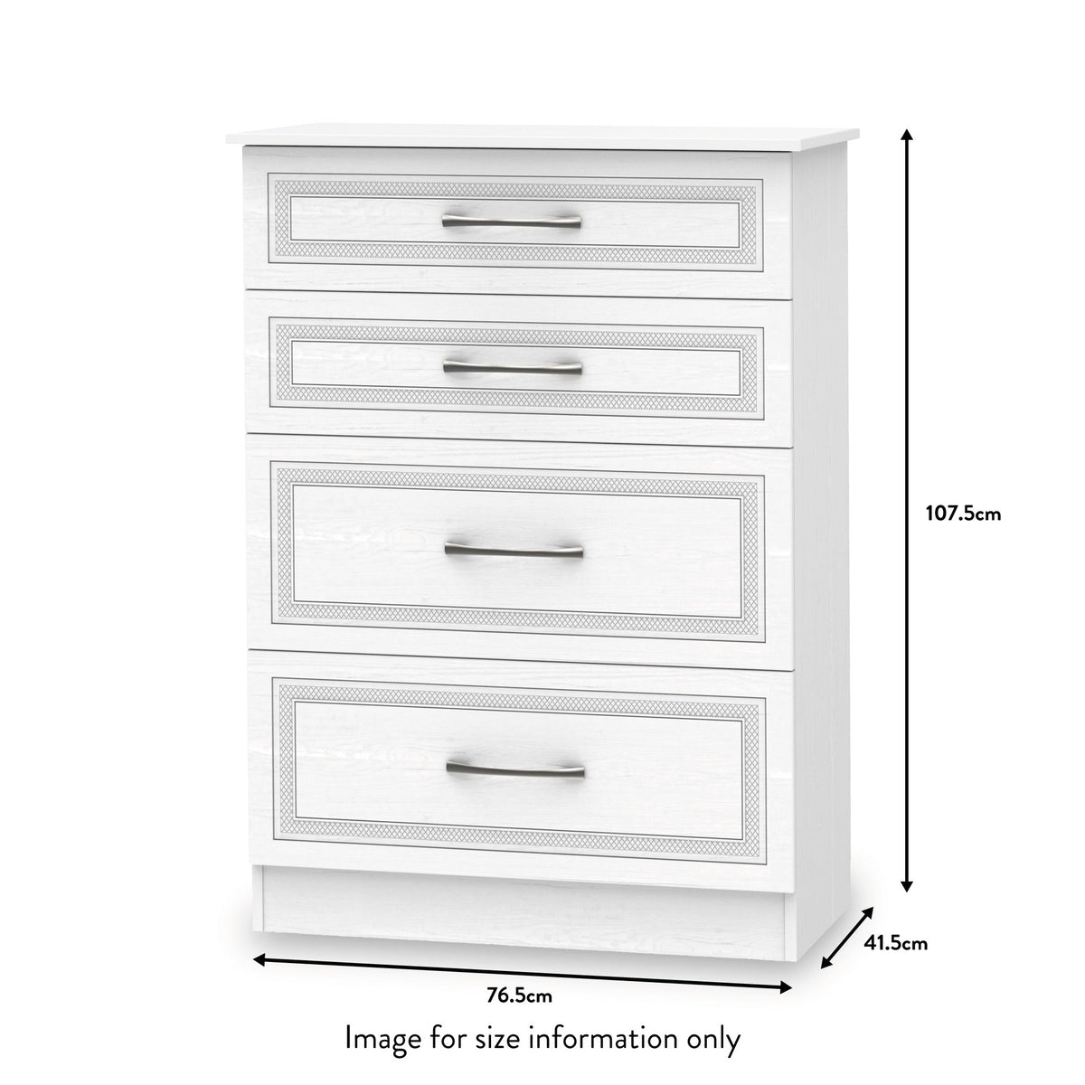 Killgarth White 4 Drawer Deep Chest