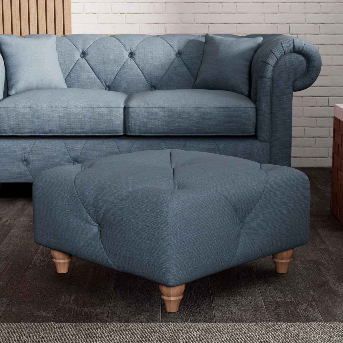 Everett Button Top Footstool