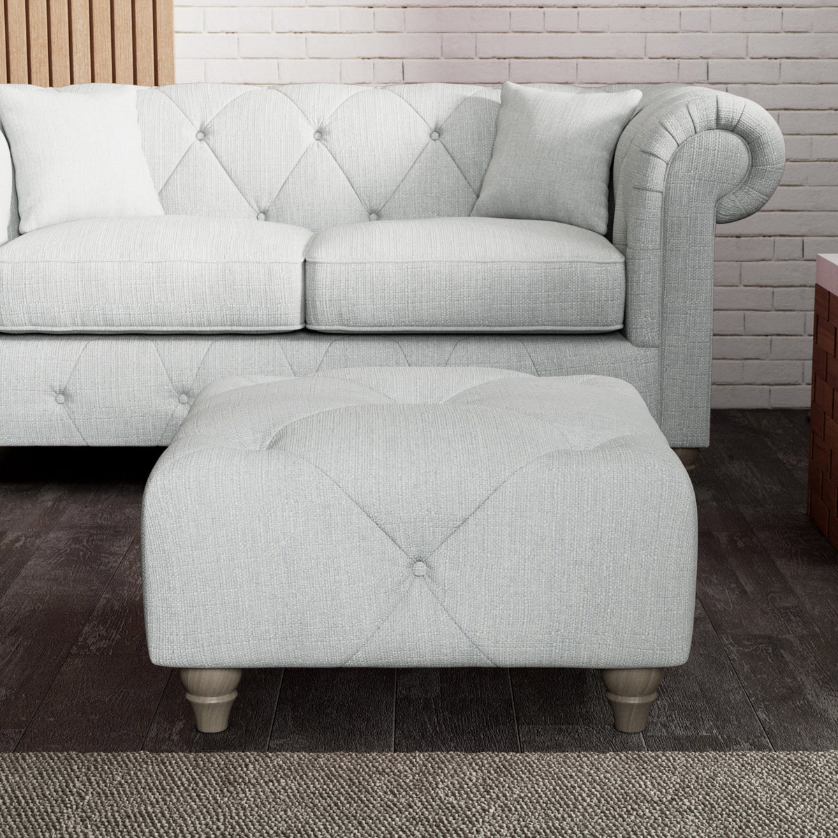 Everett Button Top Footstool