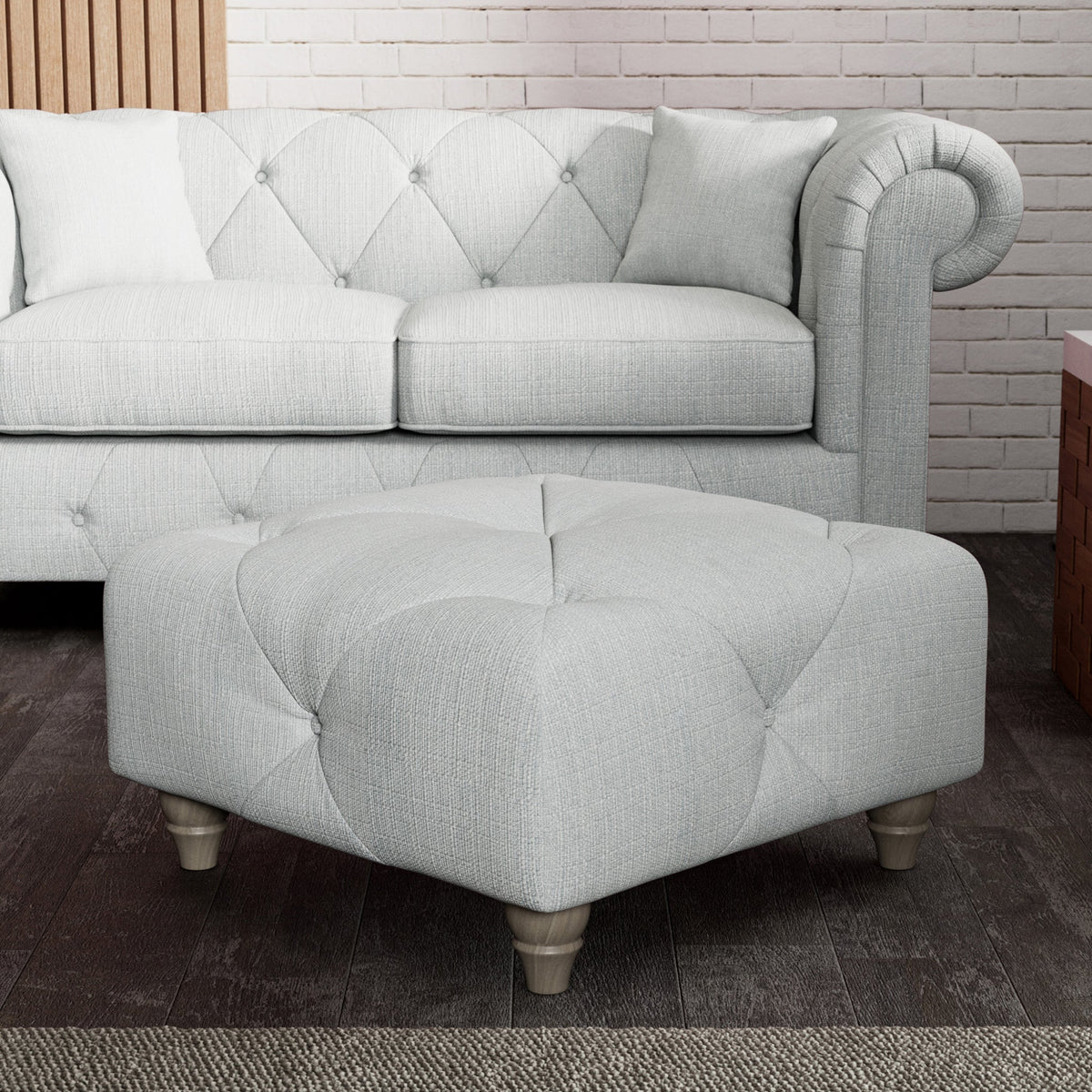 Everett Button Top Footstool