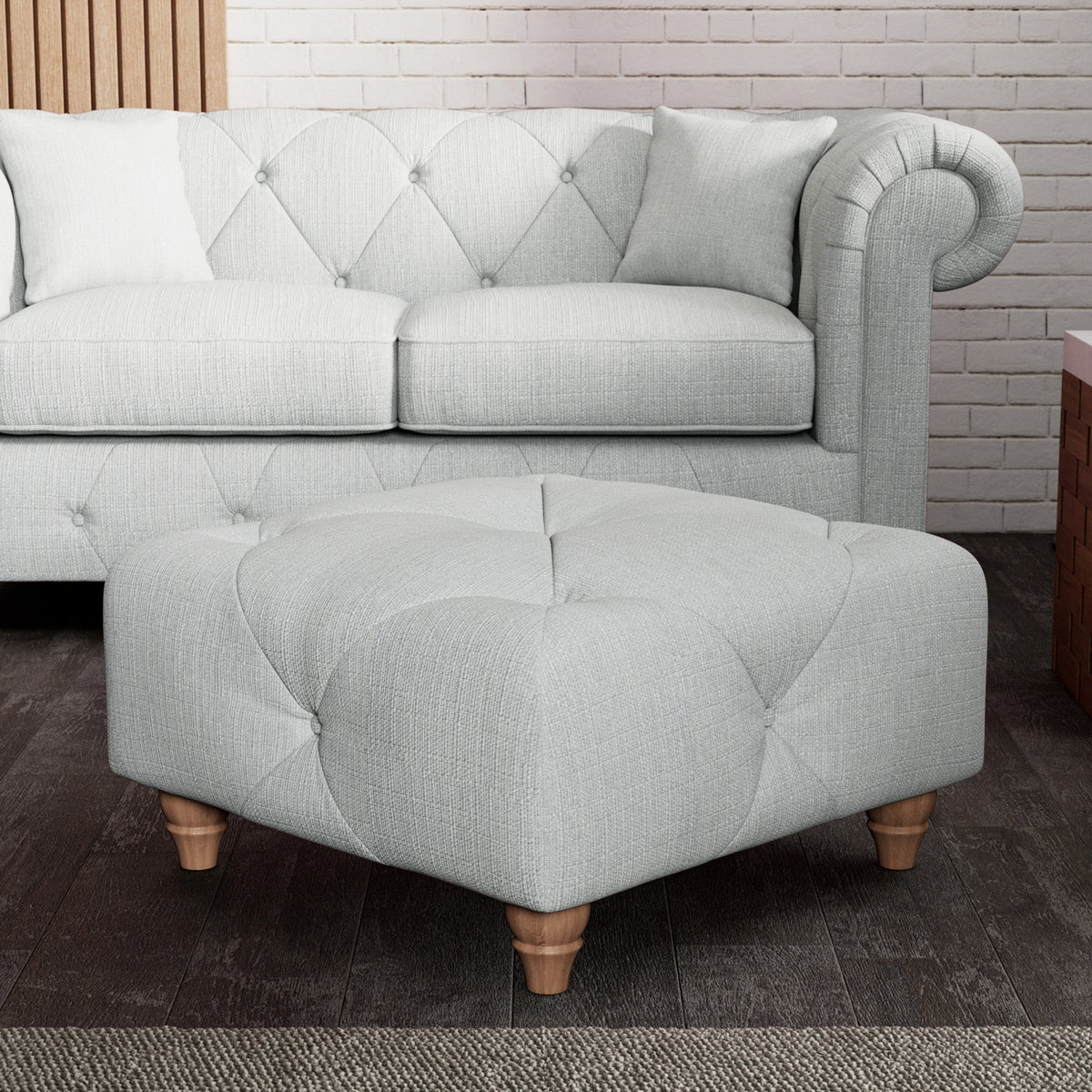Everett Button Top Footstool