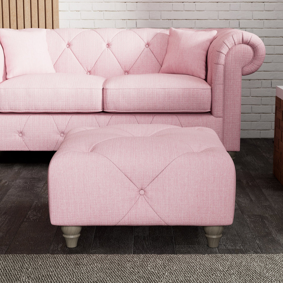 Everett Button Top Footstool