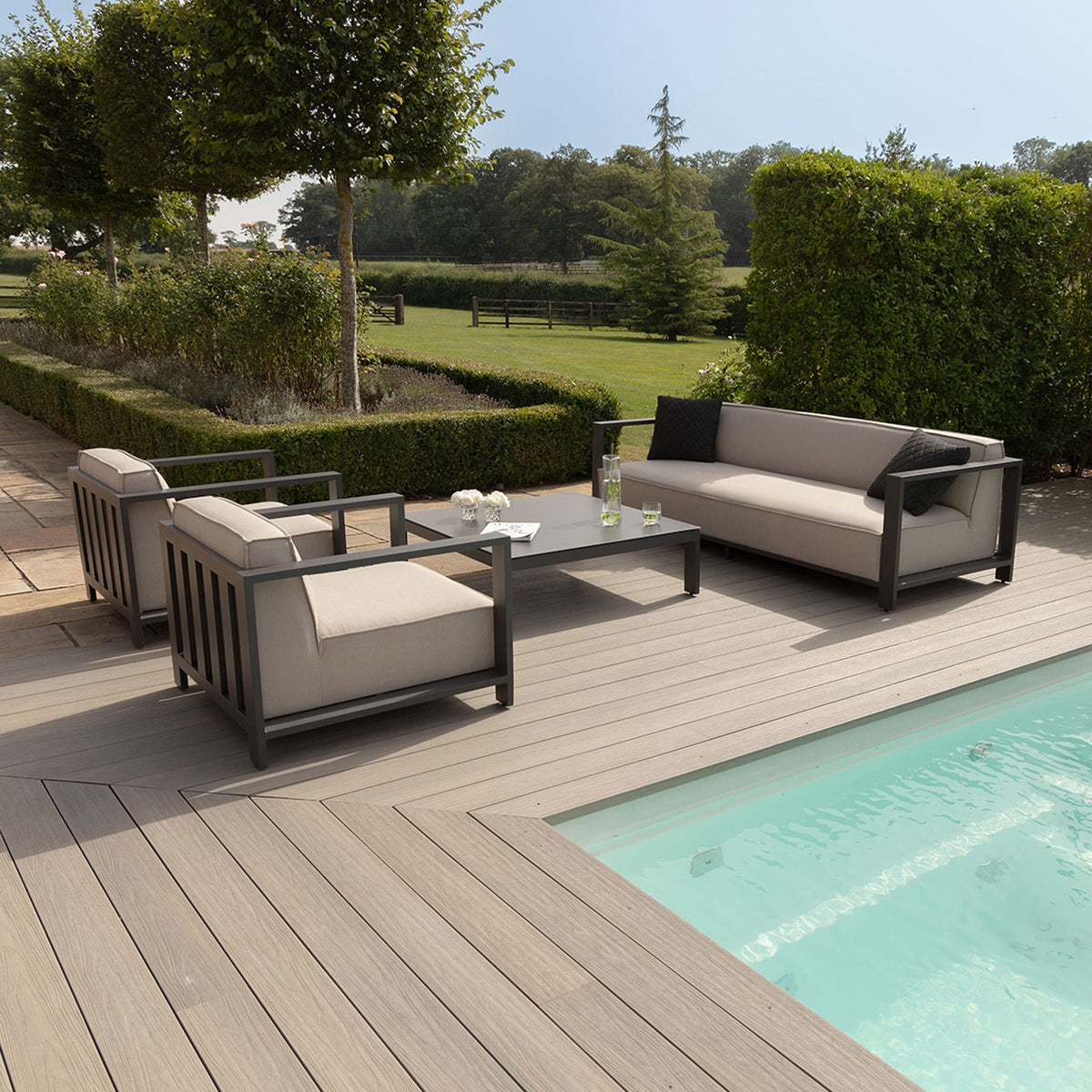 Maze Ibiza 3 Seat Sofa Set with Square Table