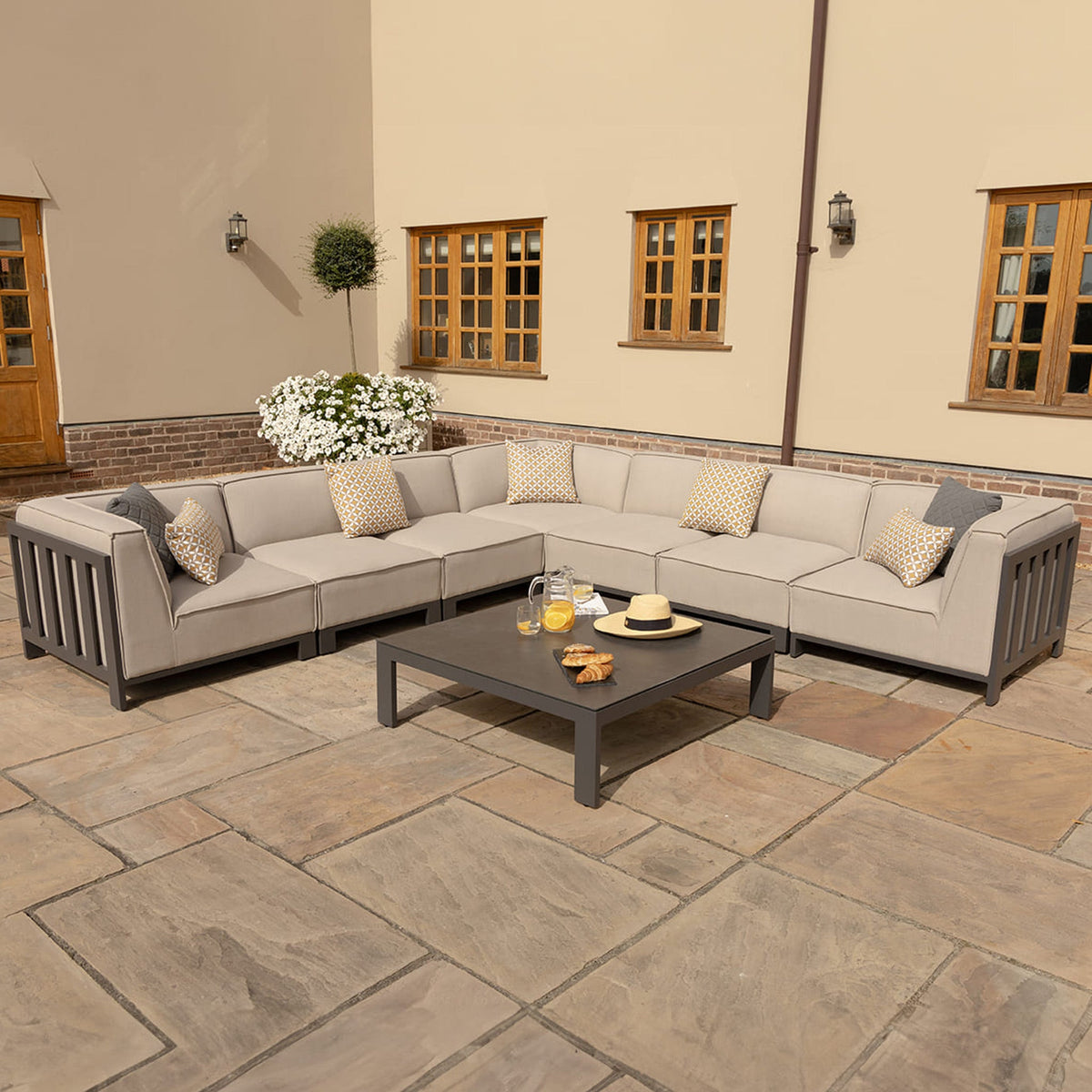 Maze Ibiza Large Corner Sofa Set with Square Table