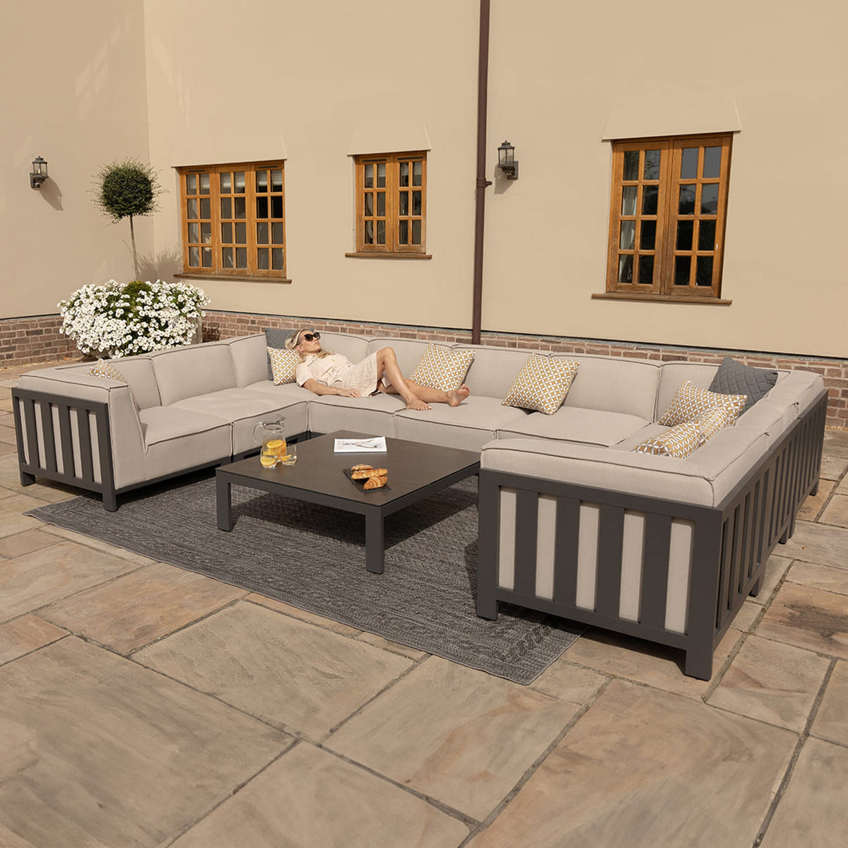 Maze Ibiza U Shape Sofa Set With Square Table