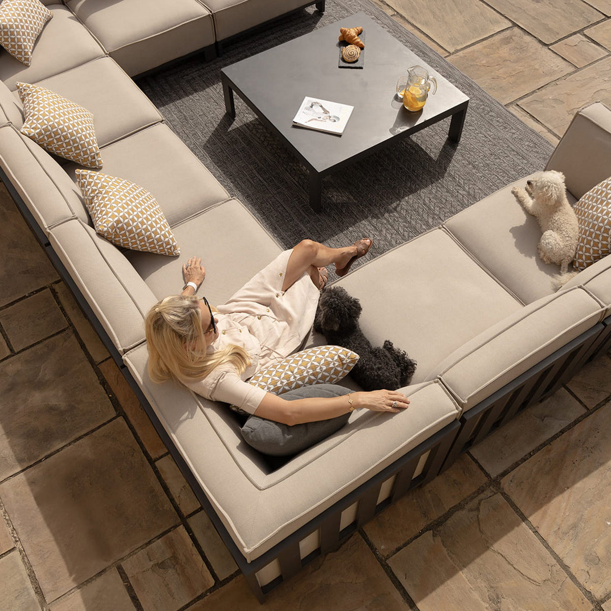 Maze Ibiza U Shape Sofa Set With Square Table