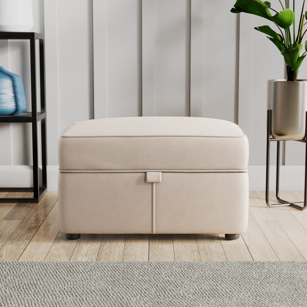 Edison Leather Storage Footstool
