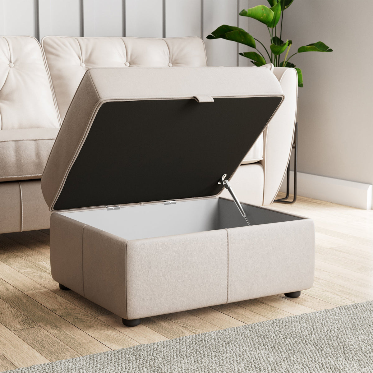 Edison Leather Storage Footstool