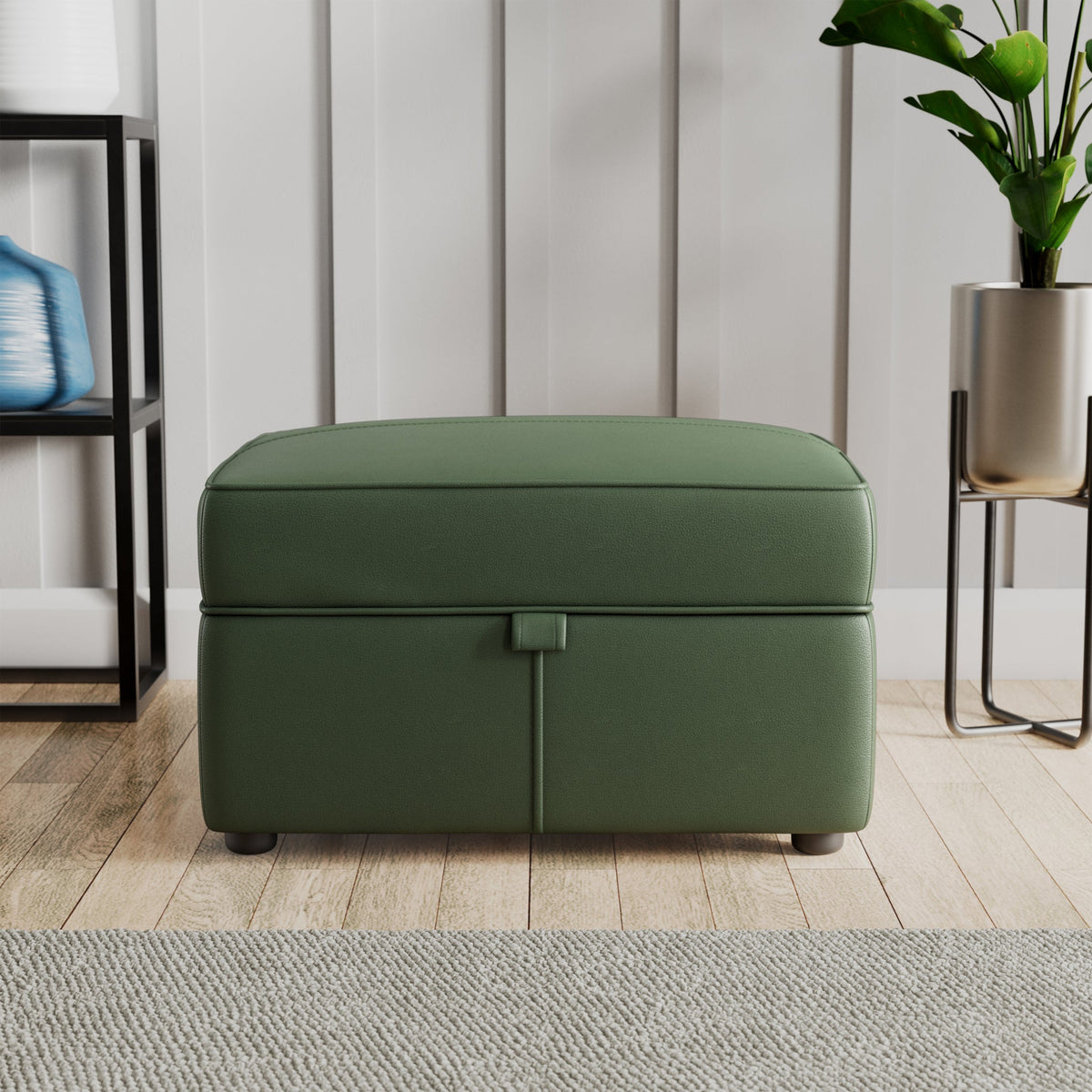 Edison Leather Storage Footstool