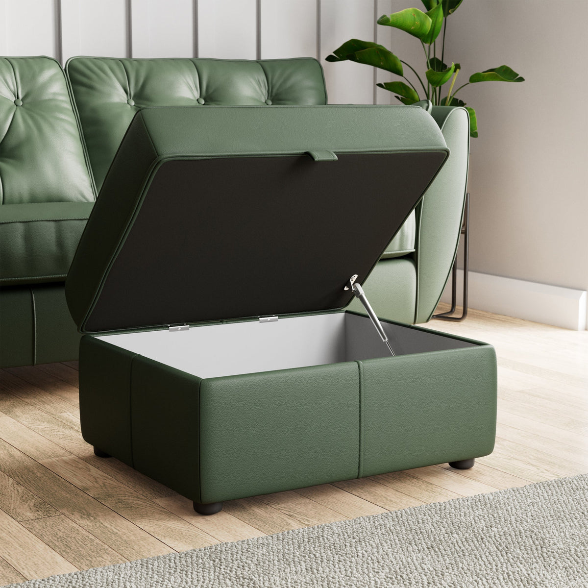 Edison Leather Storage Footstool