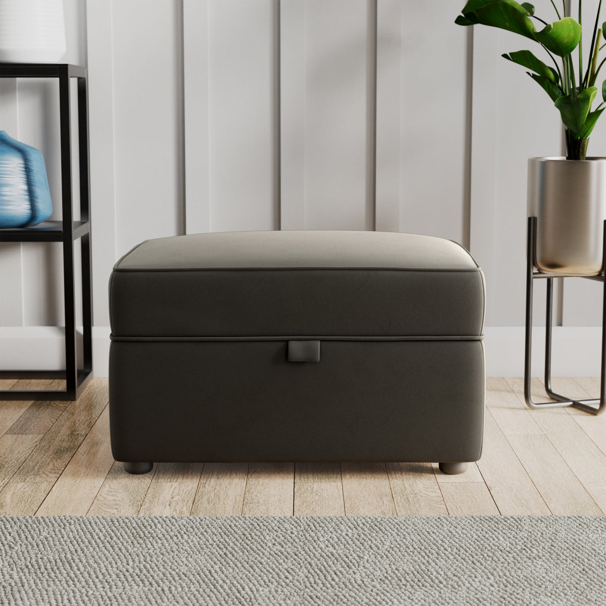 Edison Velvet Storage Footstool